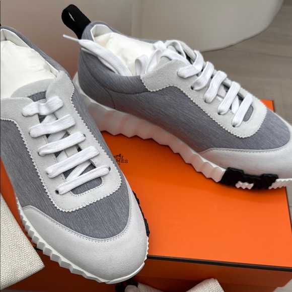 Hermes Gray and White Sneakers - Picture 2 of 5